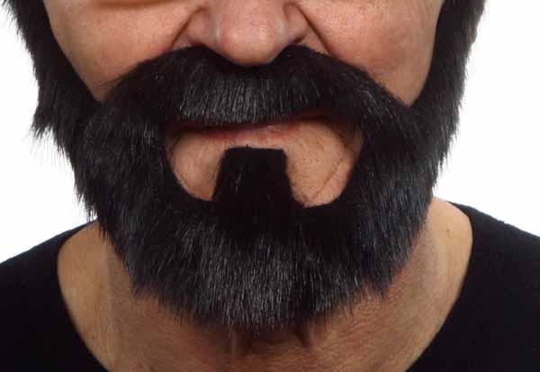 Fausse barbe et moustache autocollante - Noir