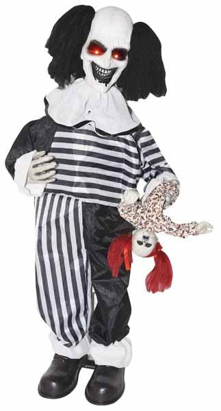 Clown effrayant avec poupée (son et lumière)