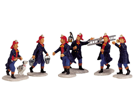 Pompier, ensemble de 6 - Village Lemax