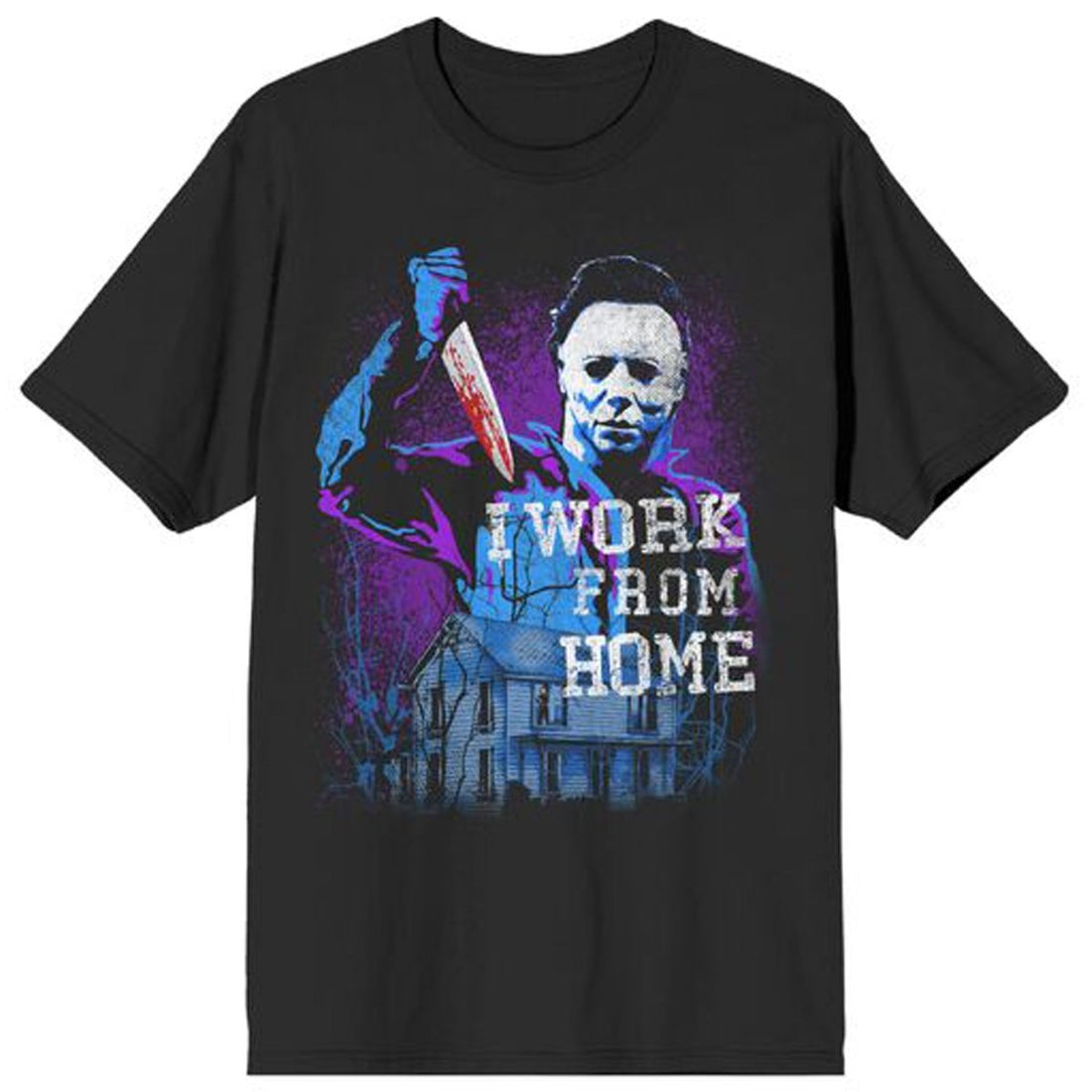 Black adult T-shirt - I Work From Home (Michael Myers)