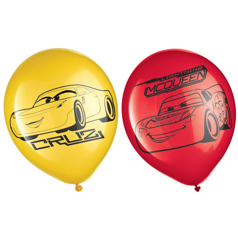 Ballons latex 12" - Car Flash Mc Queen (6/pqt)