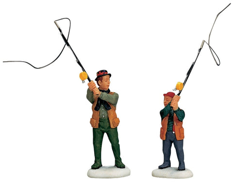 Fly Fishing with Dad, Set of 2 - Village Lemax