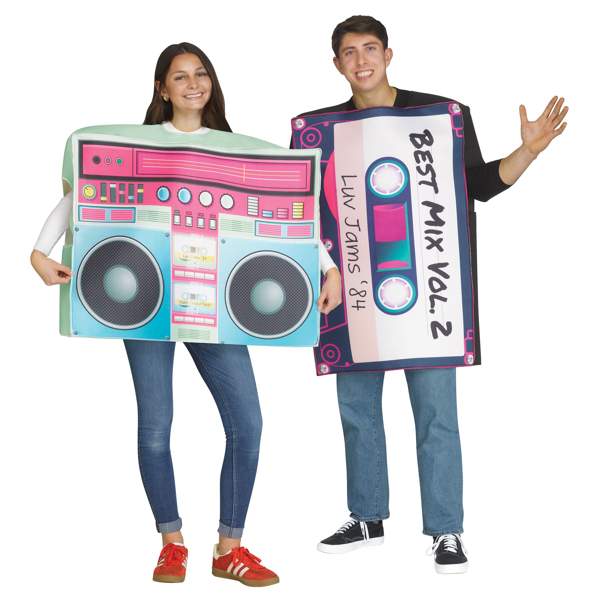 Adult cassette and boombox costume, 6 ft / 200 lb
