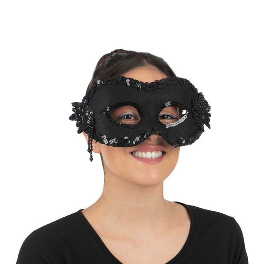Masque À Plumes - Noir
