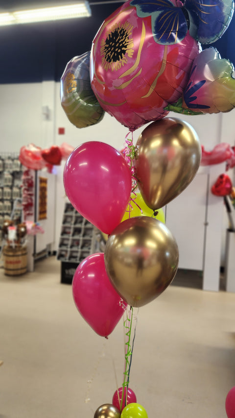 Balloon Bouquet - Satin Infused Flowers and Butterflies