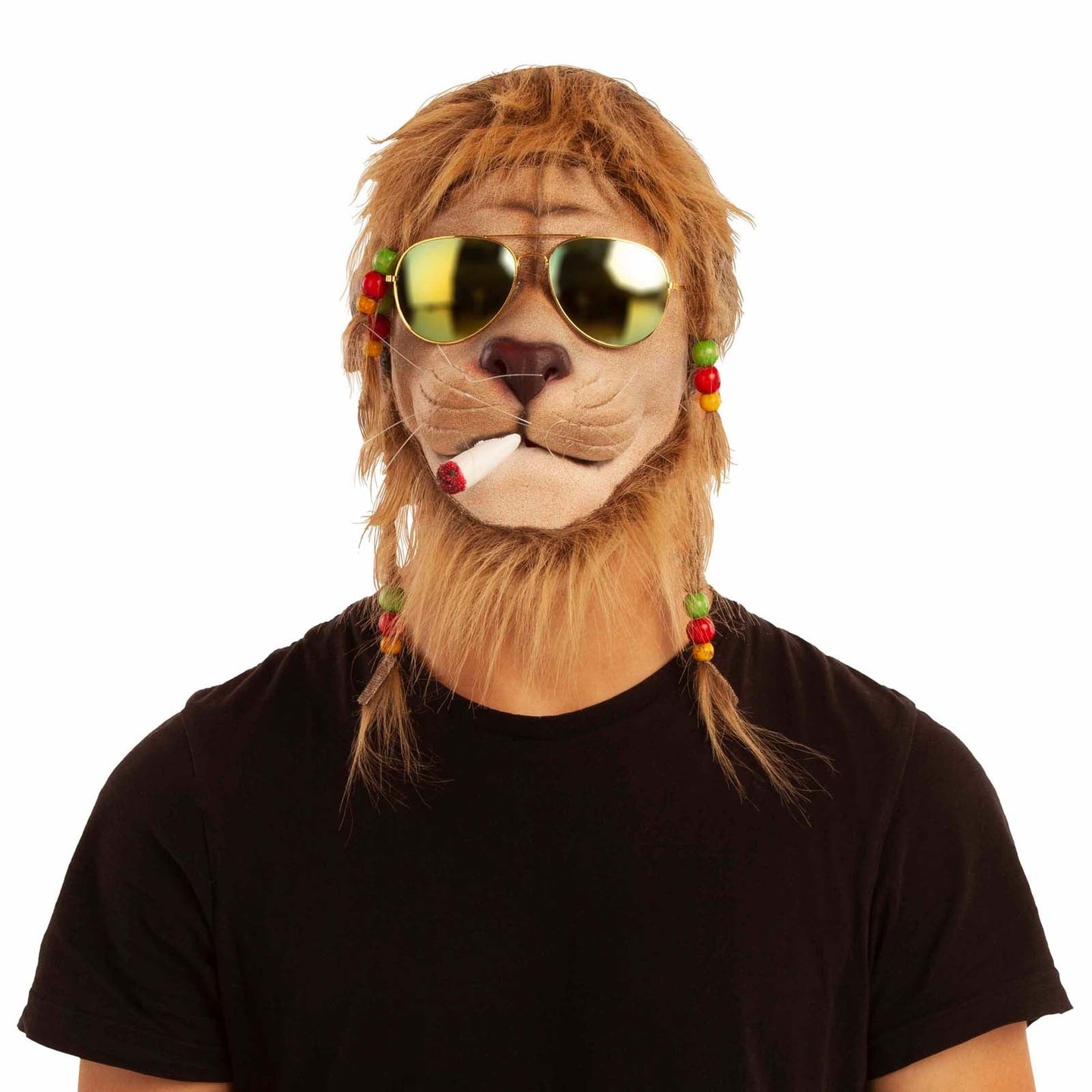 Masque De Lion Fumant Avec Lunette