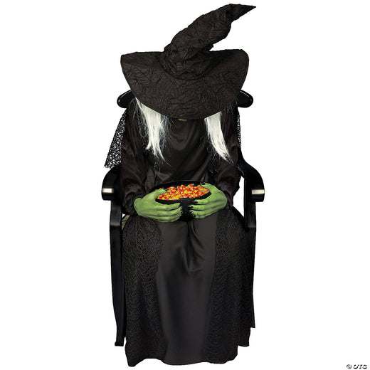 Sorcière assise animée 21 po – décoration d’Halloween (DEMO)