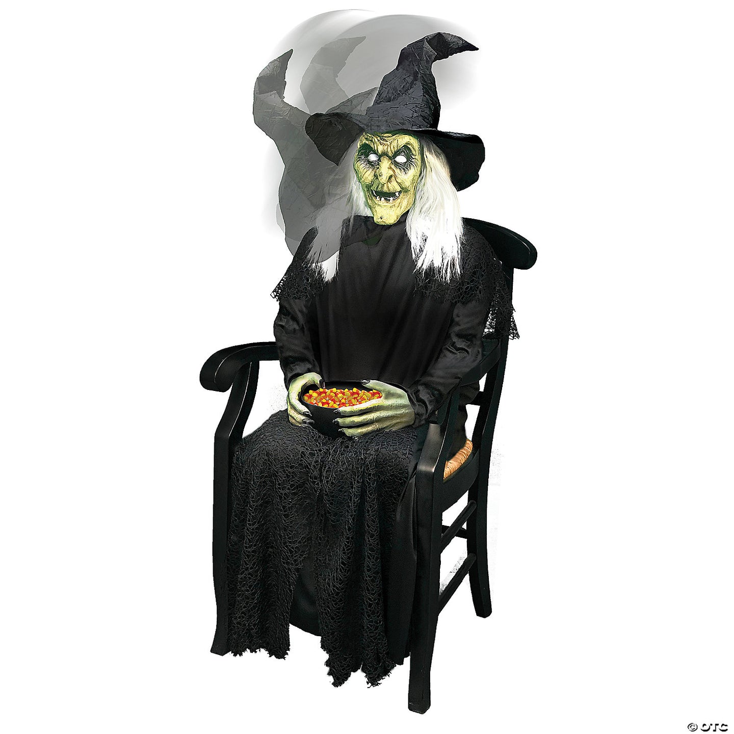 Sorcière assise animée 21 po – décoration d’Halloween (DEMO)