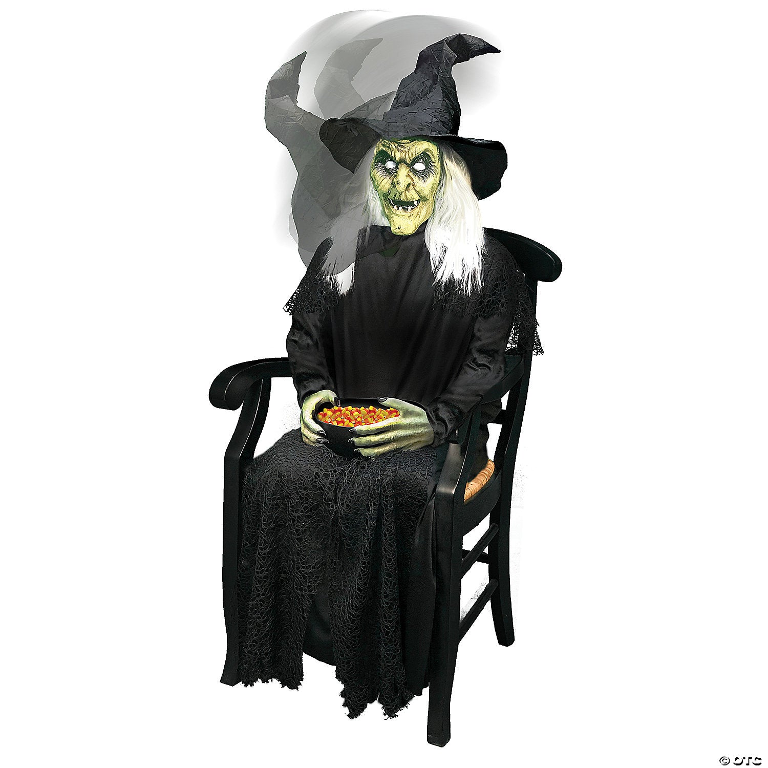Sorcière assise animée 21 po – décoration d’Halloween (DEMO)