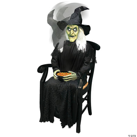 Sorcière assise animée 21 po – décoration d’Halloween (DEMO)