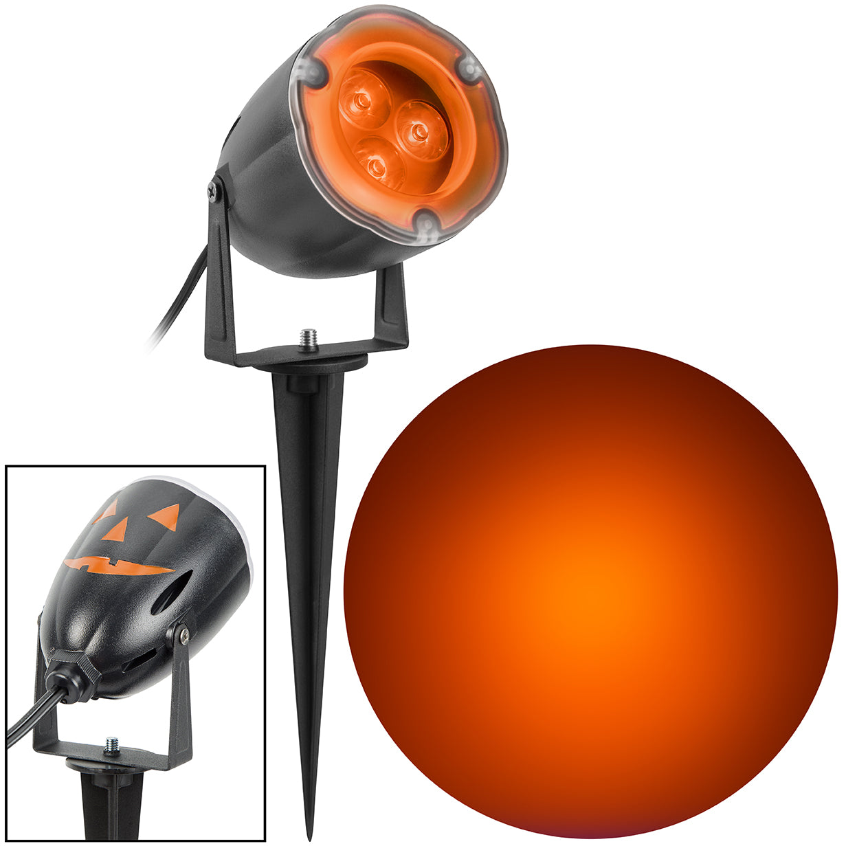 LED spotlight with 3/way orange switch
