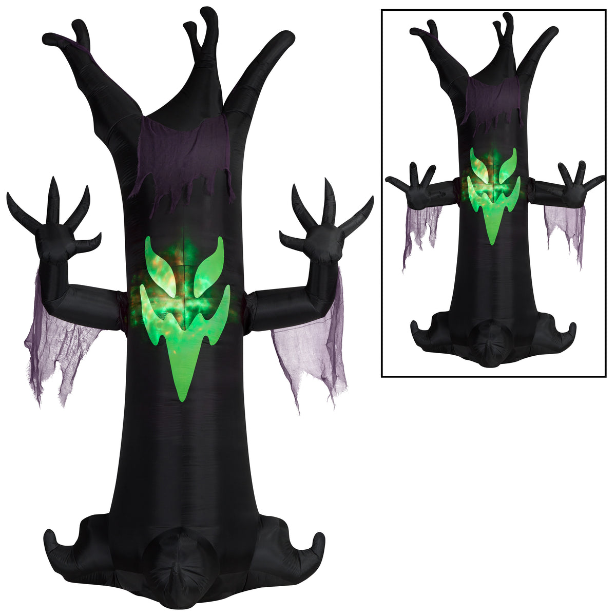 Arbre géant soufflé animé par projection