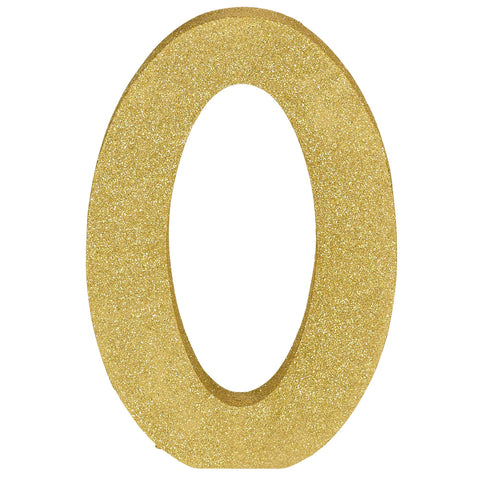 MDF number with glitter - 0 (9in)