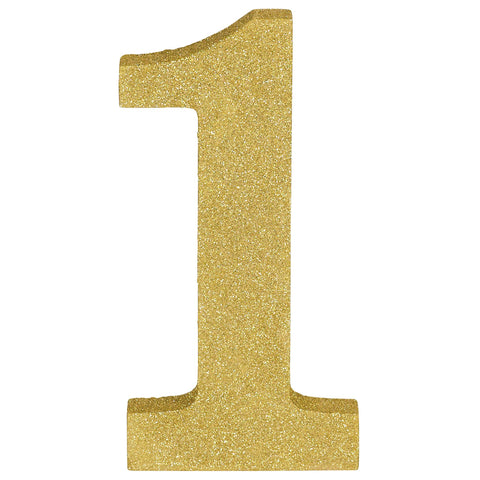 MDF number with glitter - 1 (9in)