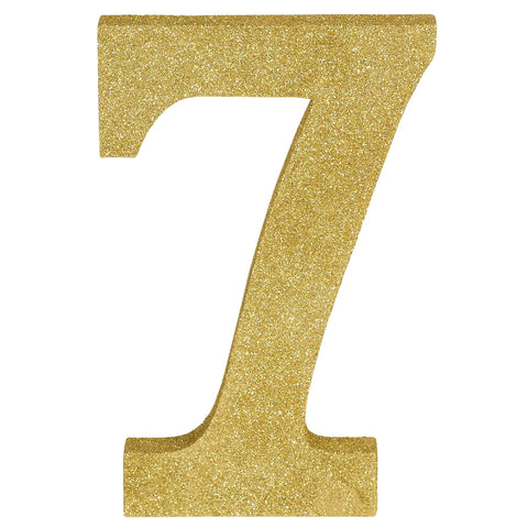 MDF number with glitter - 7 (9in)