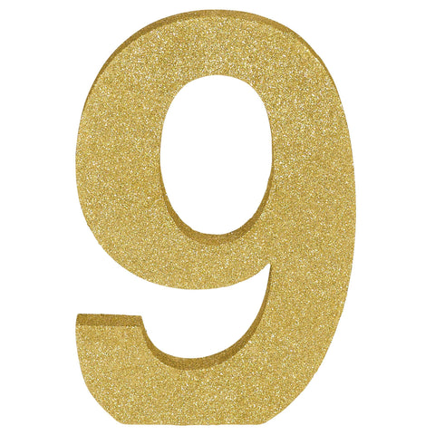 MDF number with glitter - 9 (9in)