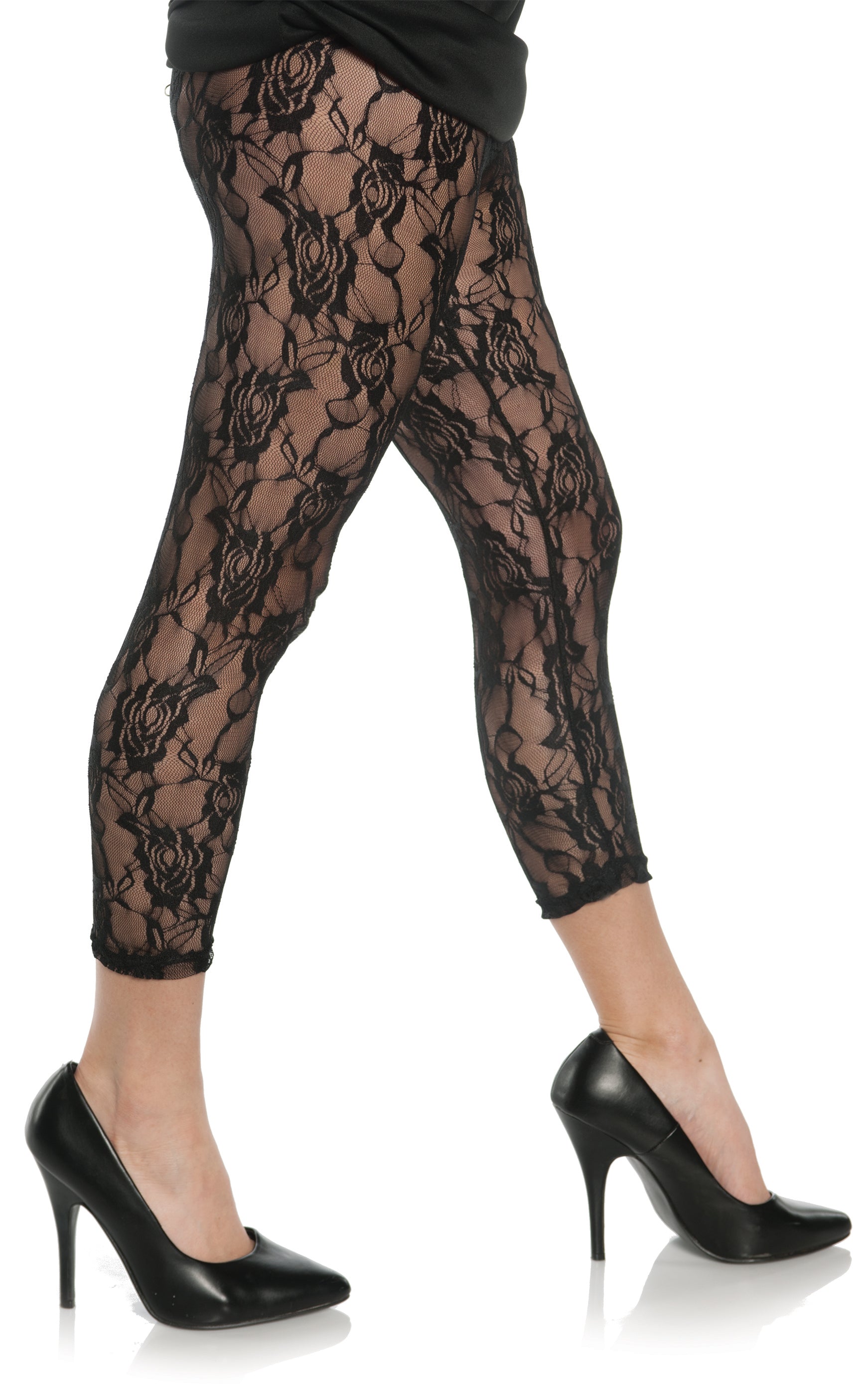 Black lace leggings