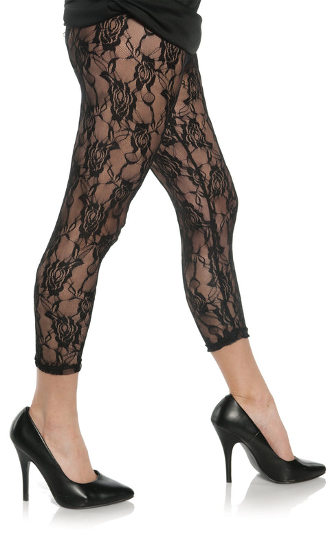 Leggings dentelle noirs
