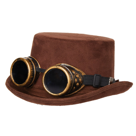 Chapeau imitation suède avec lunettes