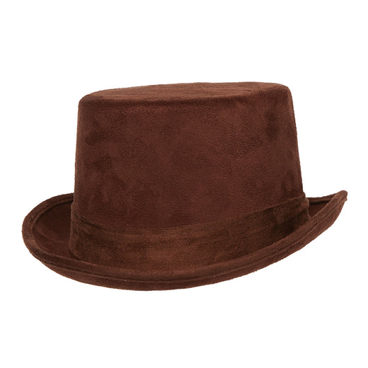 Faux suede top hat – Brown