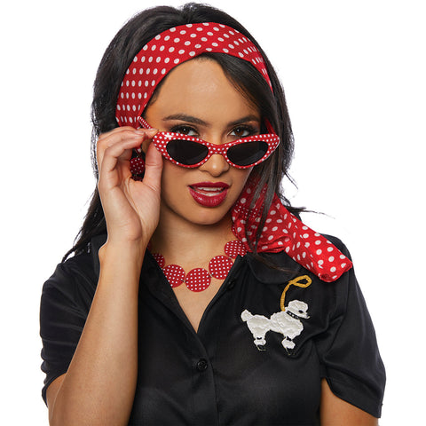 Trousseau d’accessoires années 50 rouge/blanc