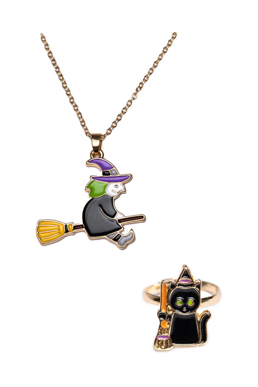 Witch necklace with black cat ring 🧙‍♀️🐈‍⬛