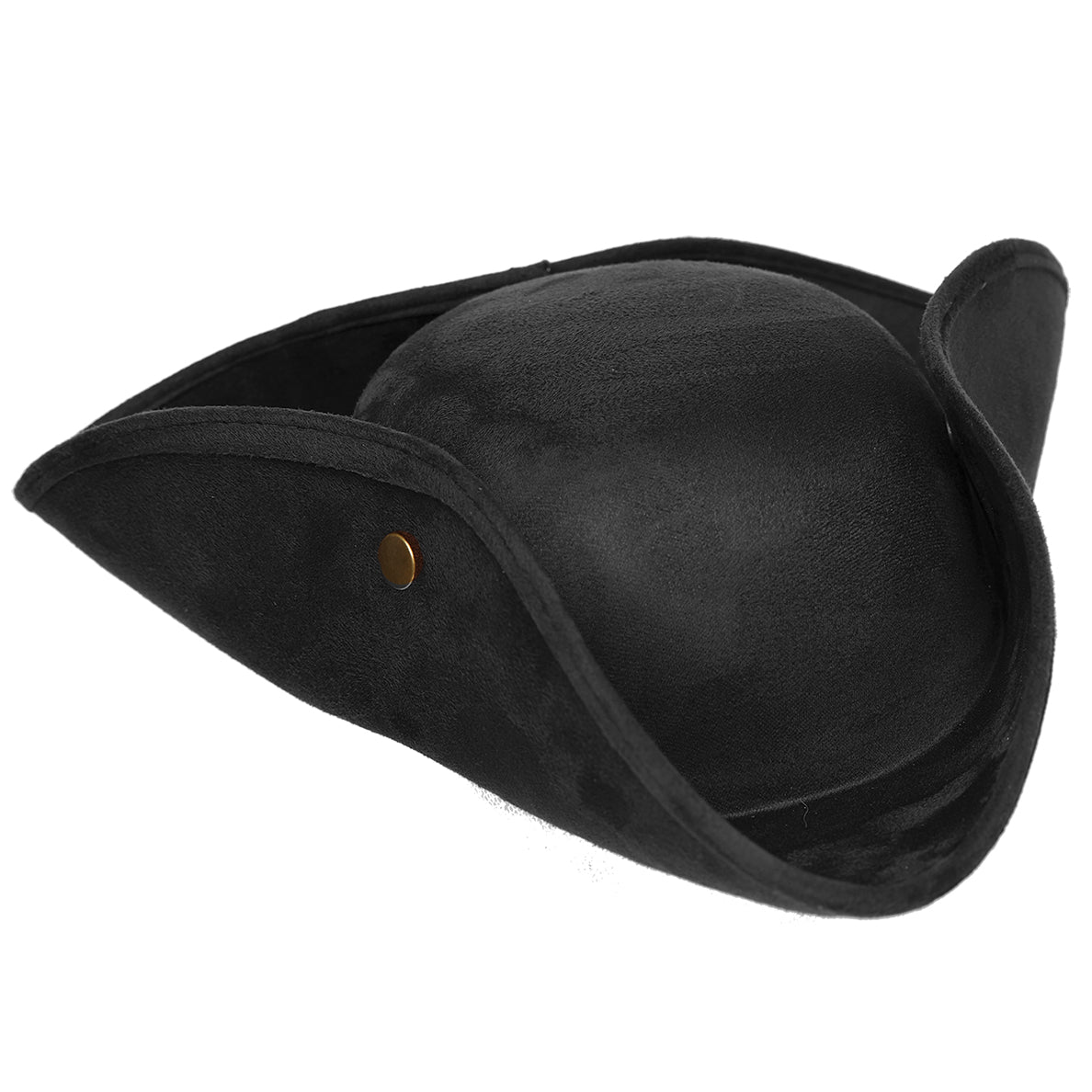 Chapeau tricorne en suédine noire