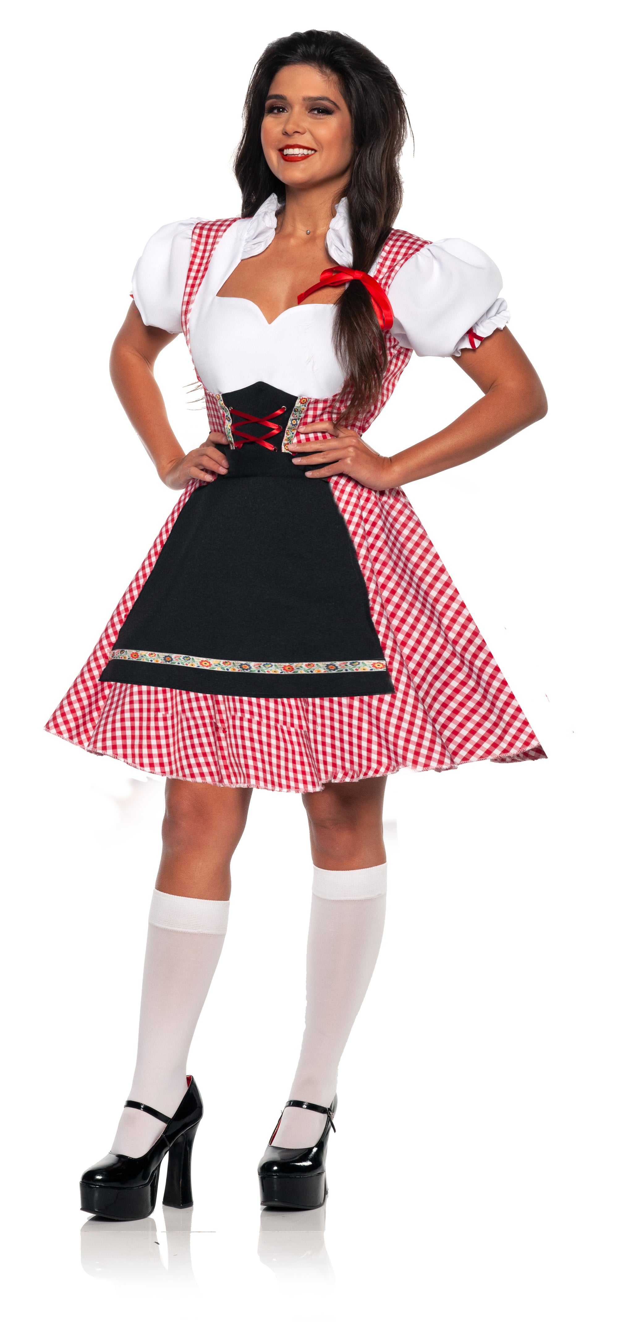 Costume de Fille Oktoberfest - Rouge/Noir - Adulte