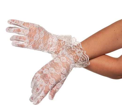Gants en dentelle blancs