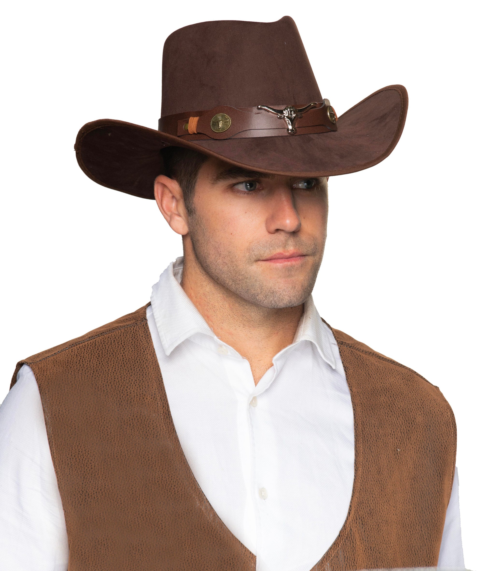 Chapeau cowboy cornes de taureau