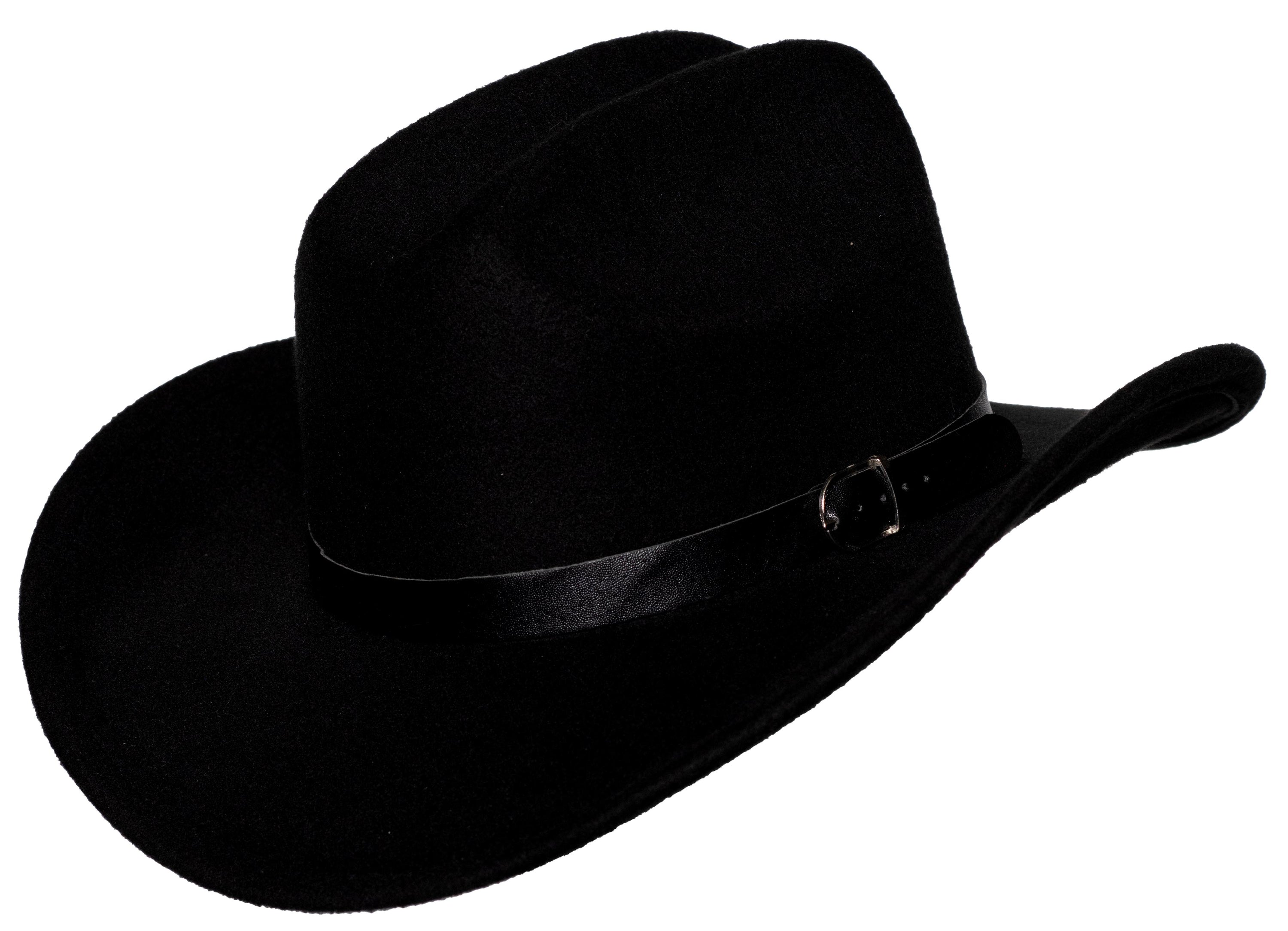 Chapeau cowboy bande cuir noir