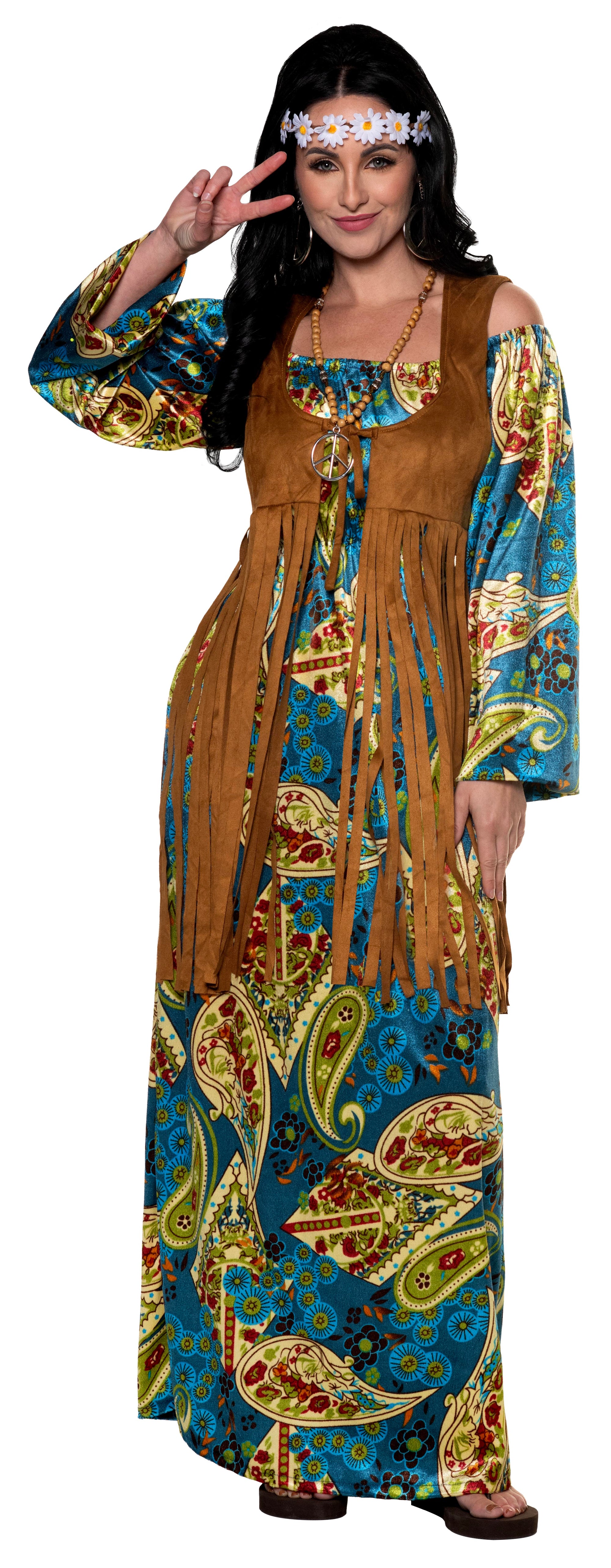 Costume robe hippie bohème - Femme