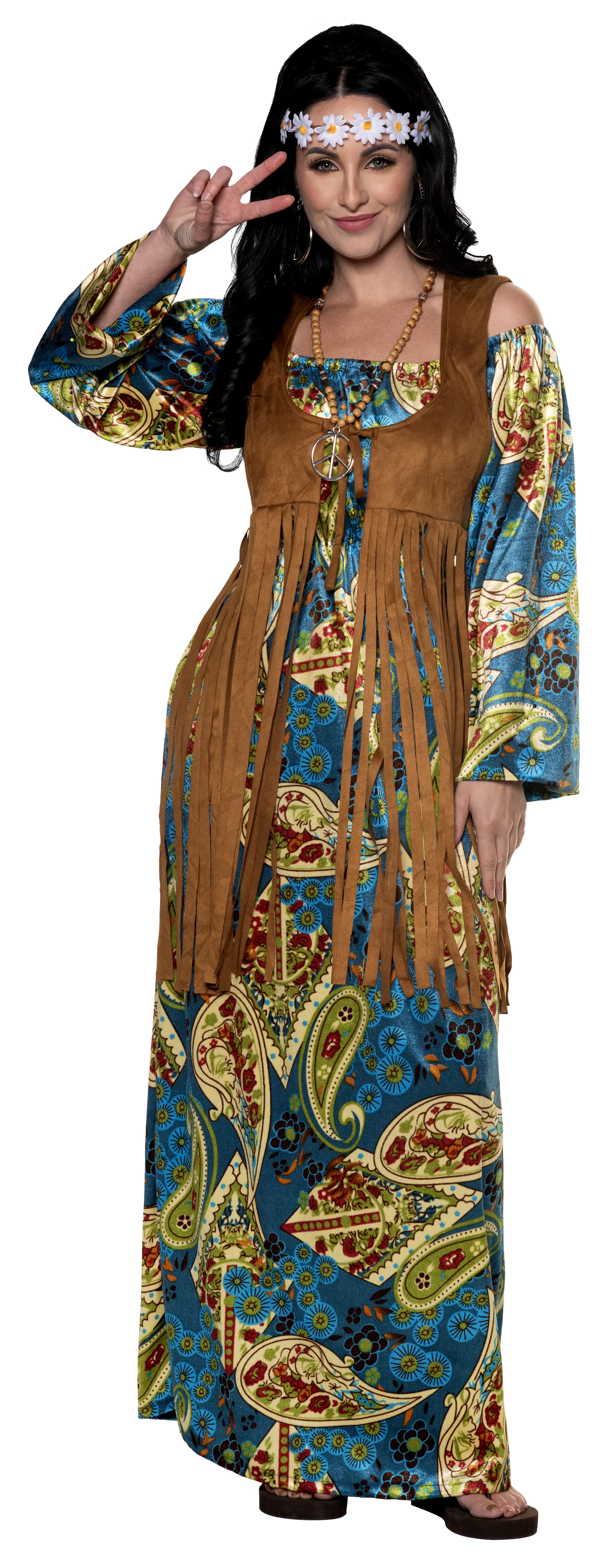 Costume robe hippie bohème - Femme