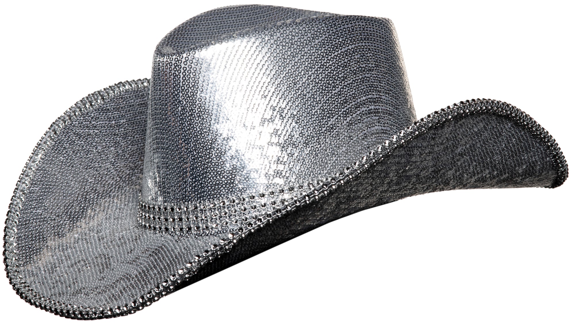 Metallic cowboy hat with rhinestones
