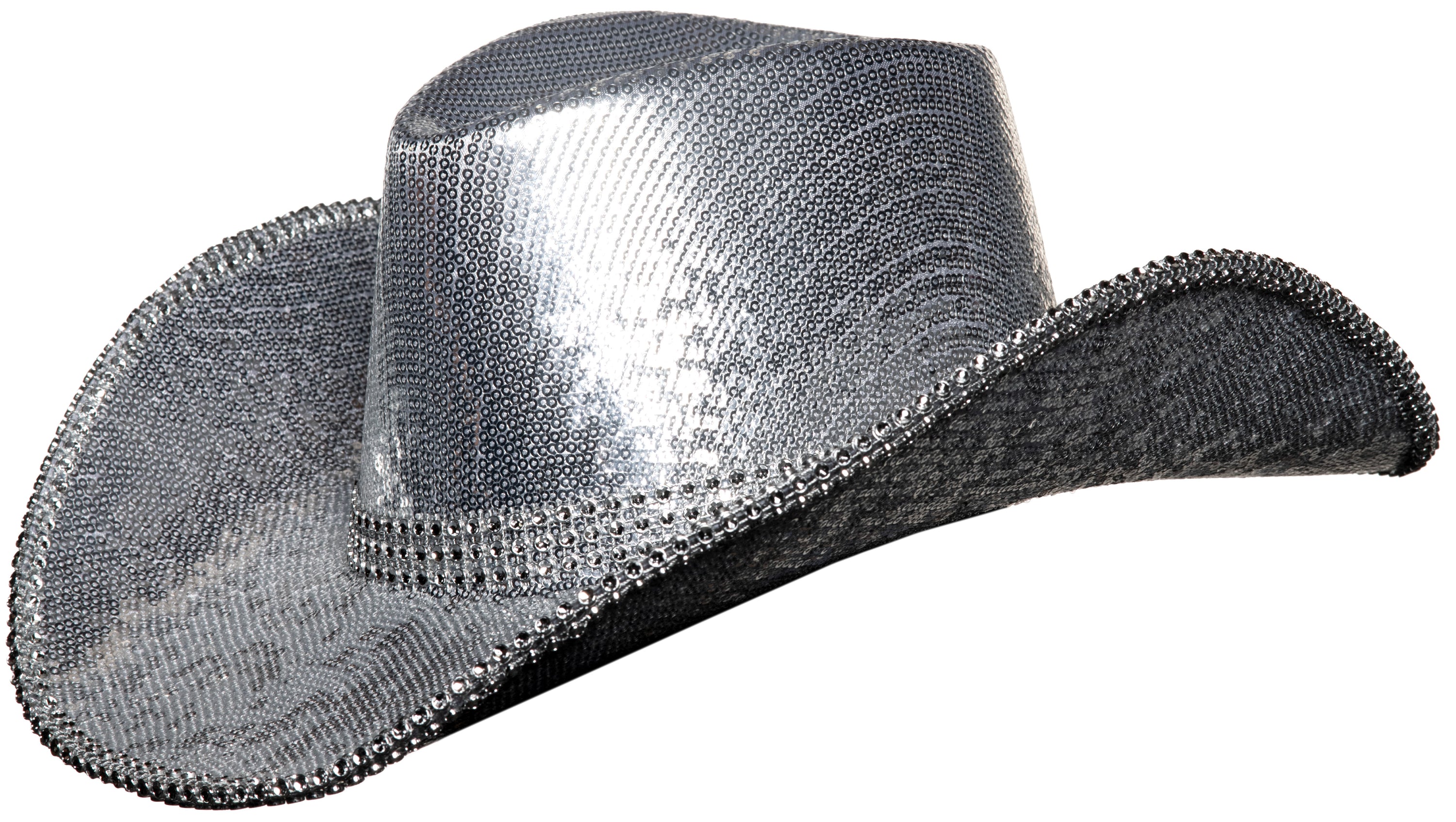 Metallic cowboy hat with rhinestones