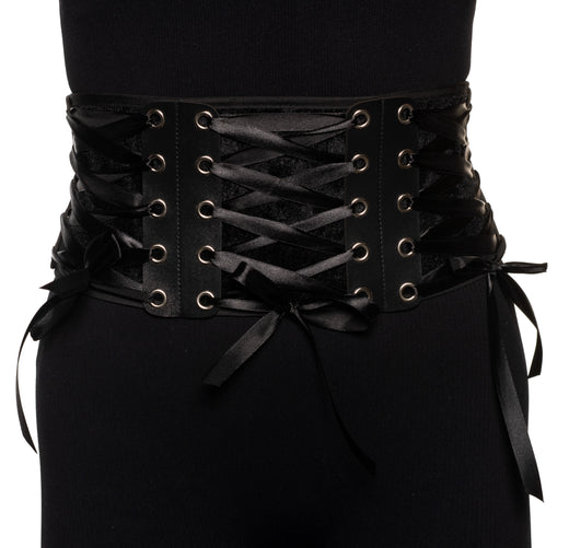 Corset de taille en suédine noir