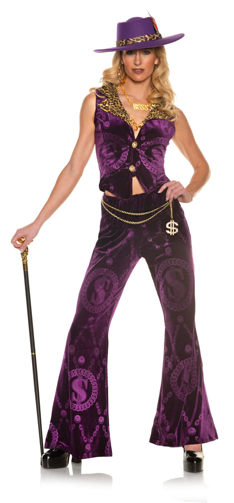 Costume Pimp Violet Années 70 - Femme