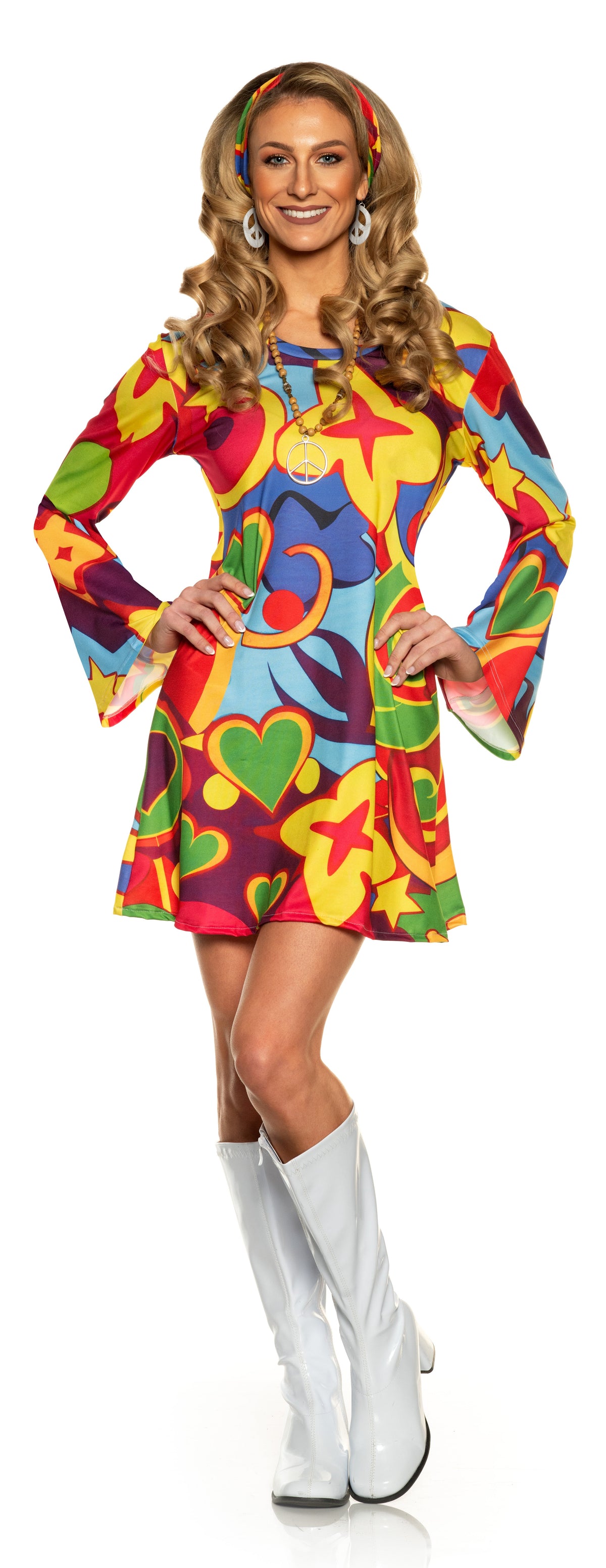 Costume de robe psychédélique années 60 - Femme