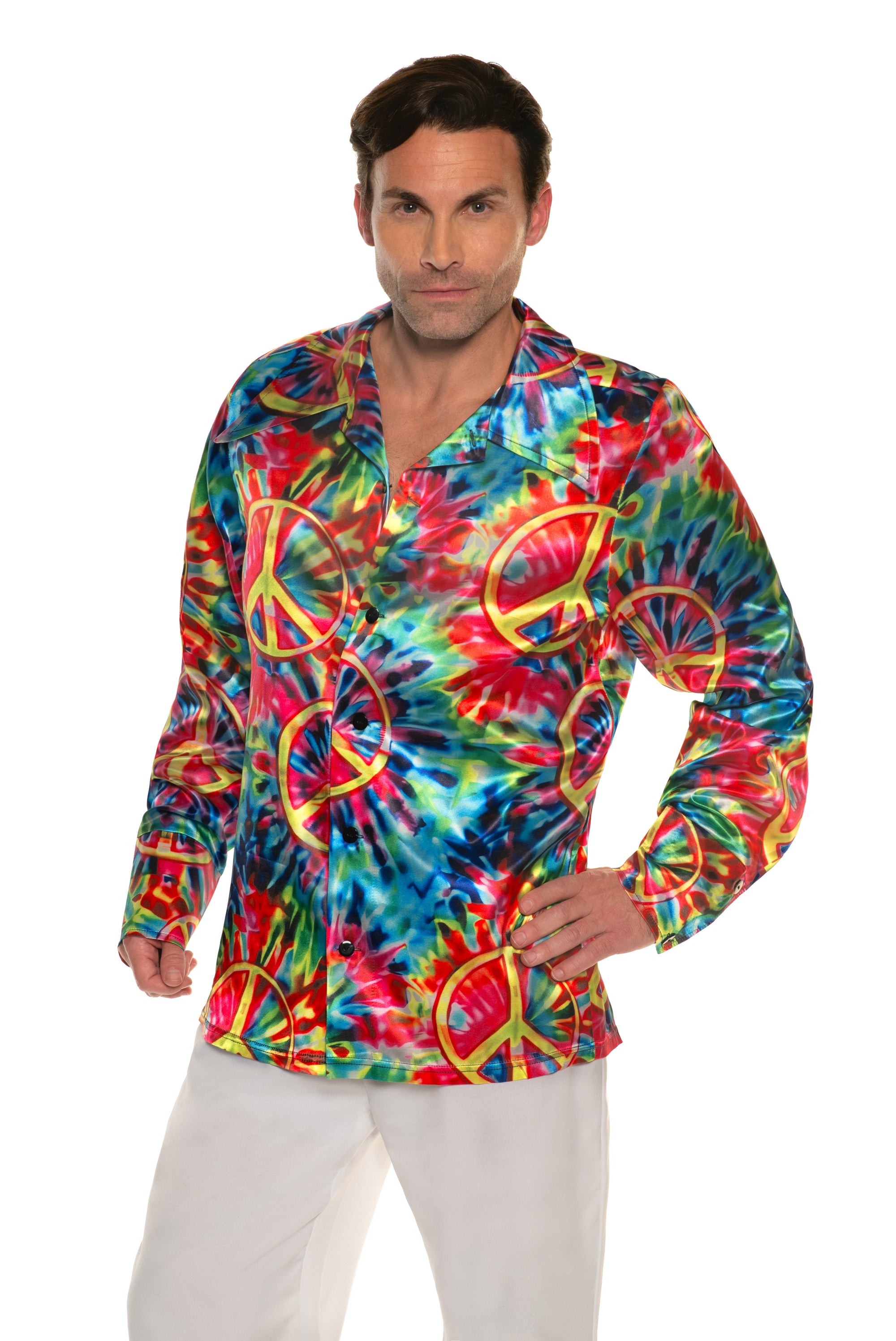 Chemise tie-dye peace années 60 - Homme