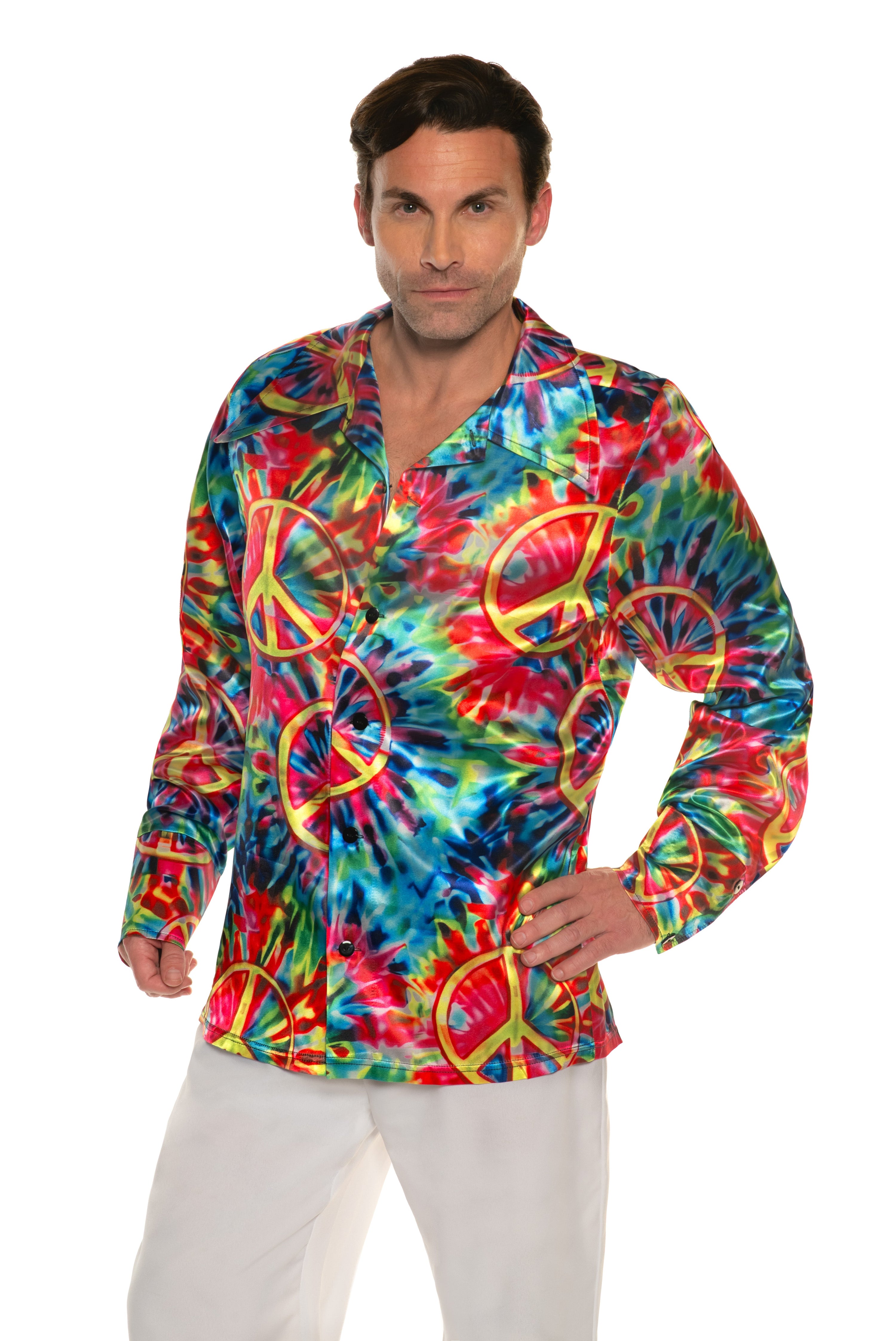 Chemise tie-dye peace années 60 - Homme