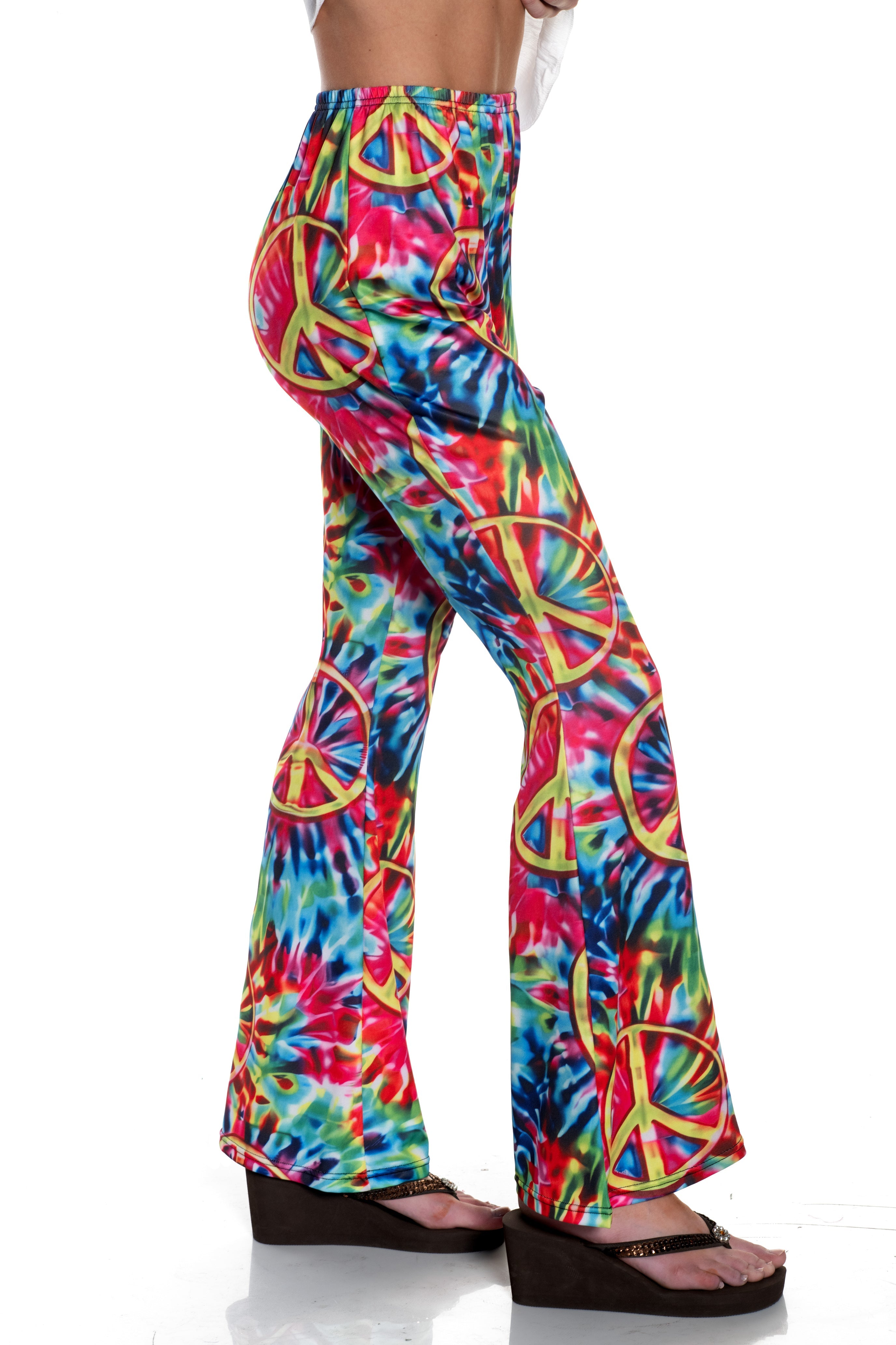 Tie-dye bell-bottom pants 60s
