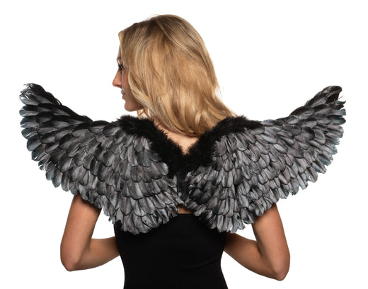 Black standing angel wings