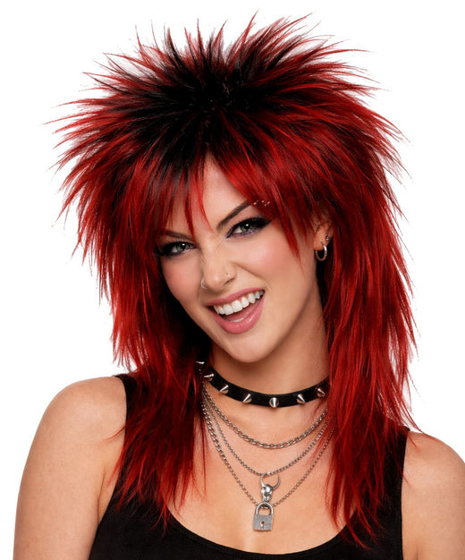 Perruque punk - Rouge