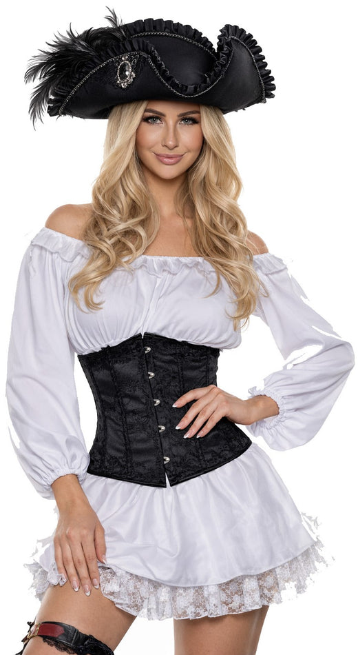 Corset dentelle (11 po) - Noir