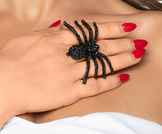 Bague araignée métal texturé