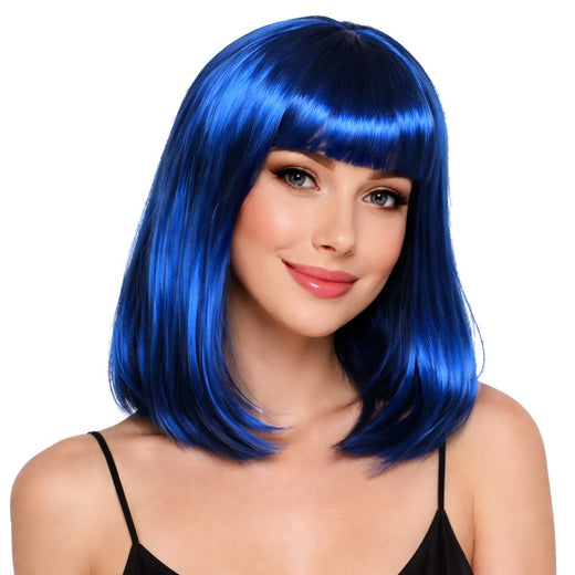 Perruque carré long - Bleu royal