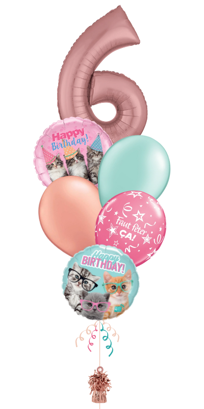 Bouquet de ballons - Chatons Trop Mignons Chiffre