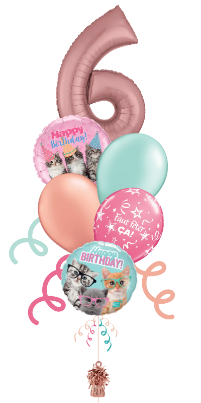 Bouquet de ballons - Chatons Trop Mignons Chiffre