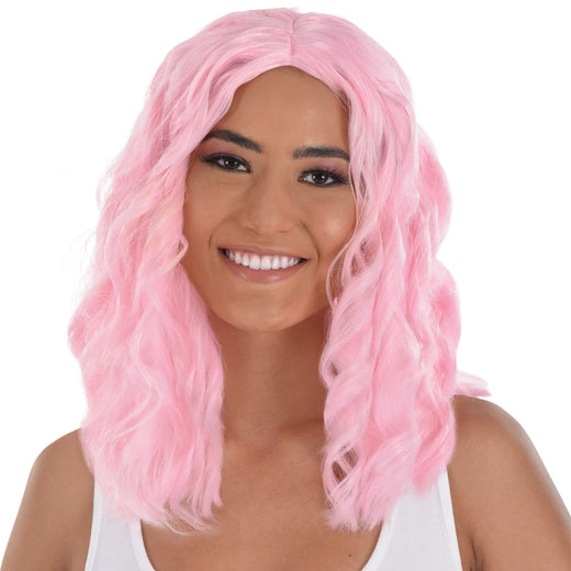 Perruque bouclée - Rose