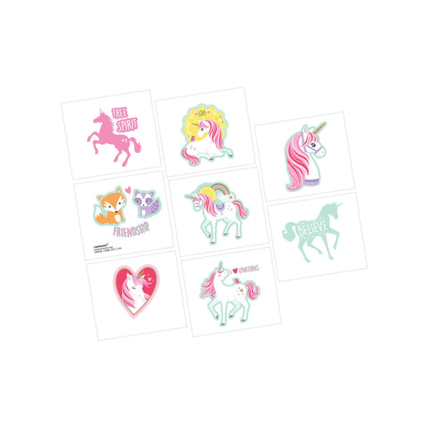 Tatouages licorne (8/pqt)